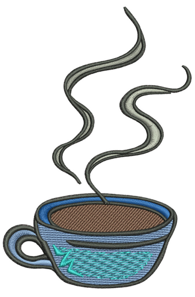 Cup embroidery pace digitizing