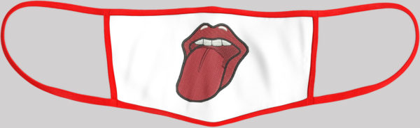 Lips and tongue embroidery for mask