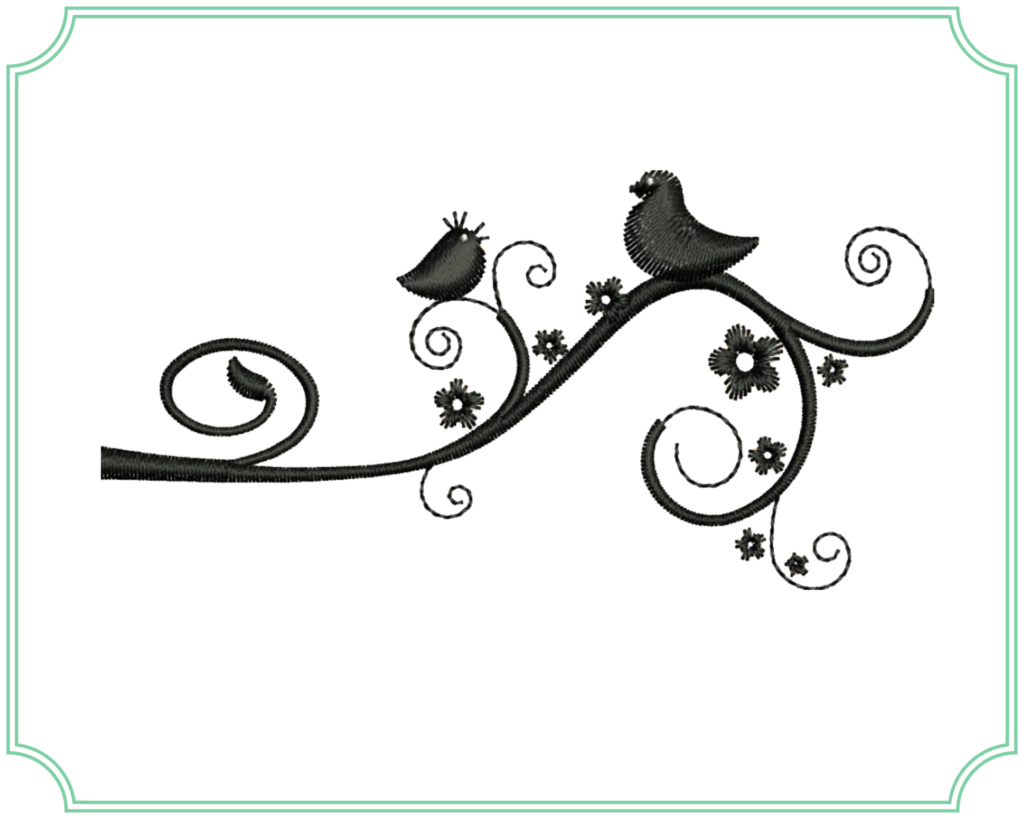 bird on tree machine embroidery design