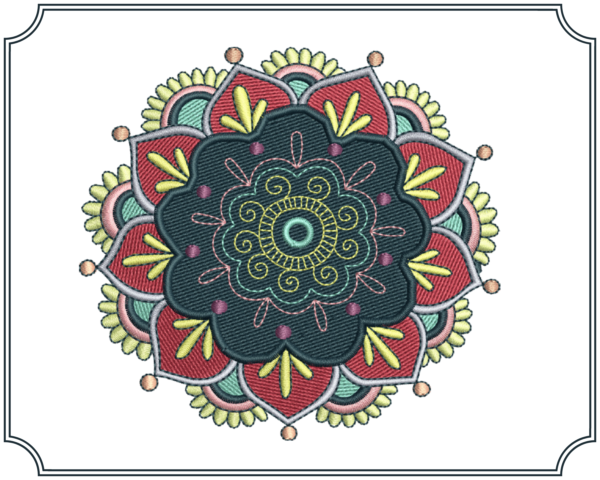 Colourful-Flower machine embroidery design
