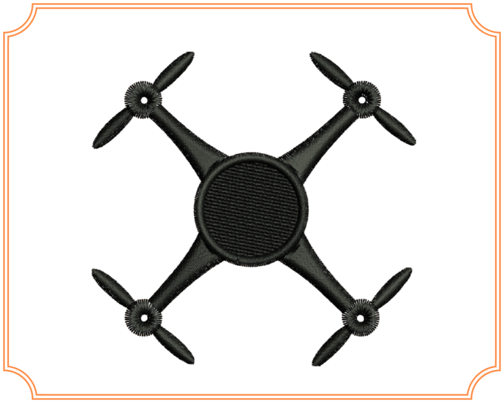 Drone machine embroidery design