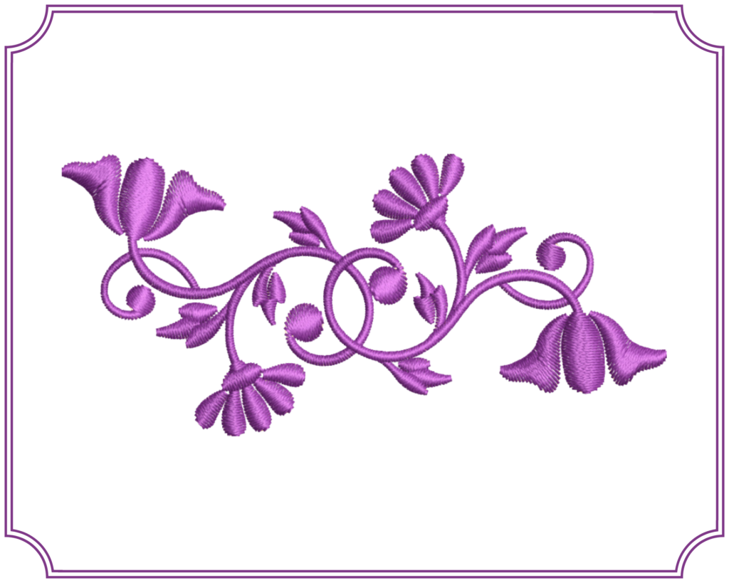 Floral machine embroidery design