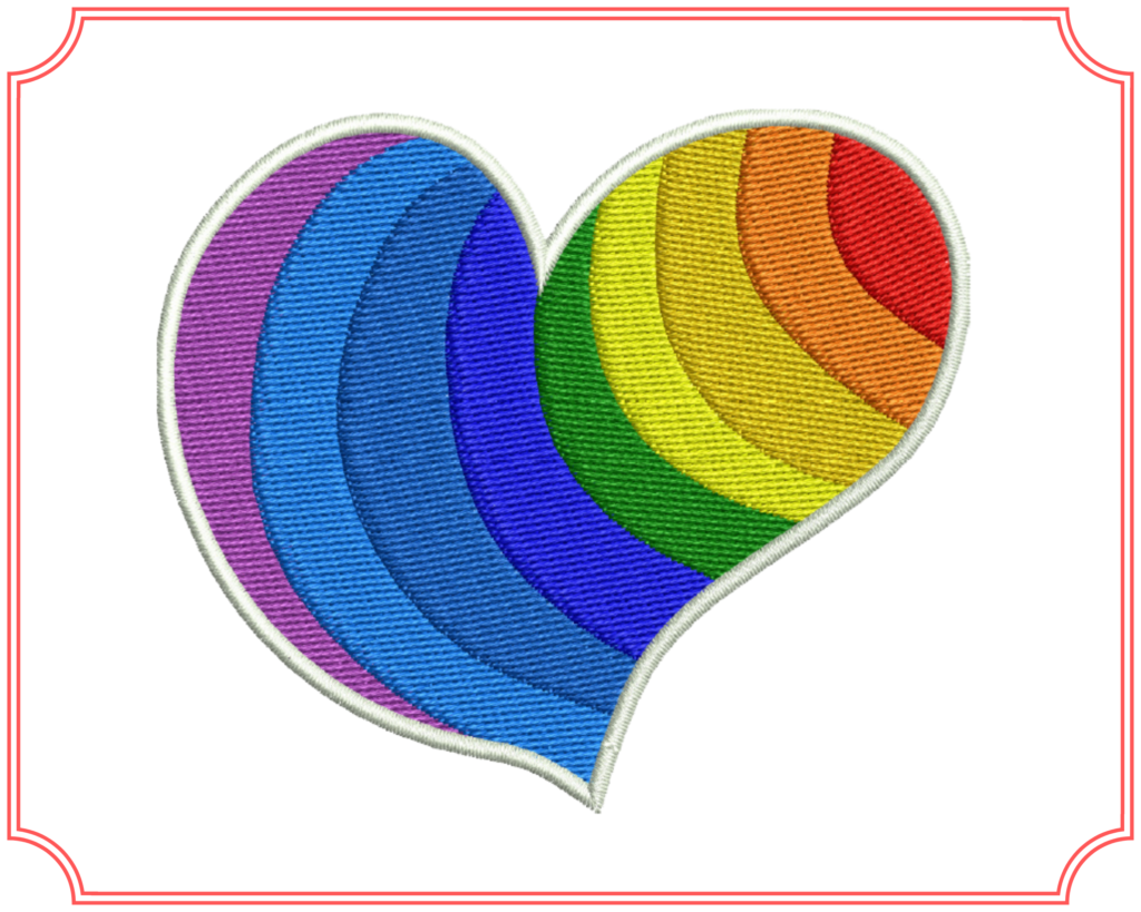 Queer-LGBT-heart machine embroidery design