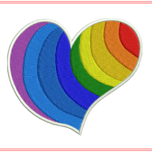 Queer LGBT heart Machine Embroidery Design