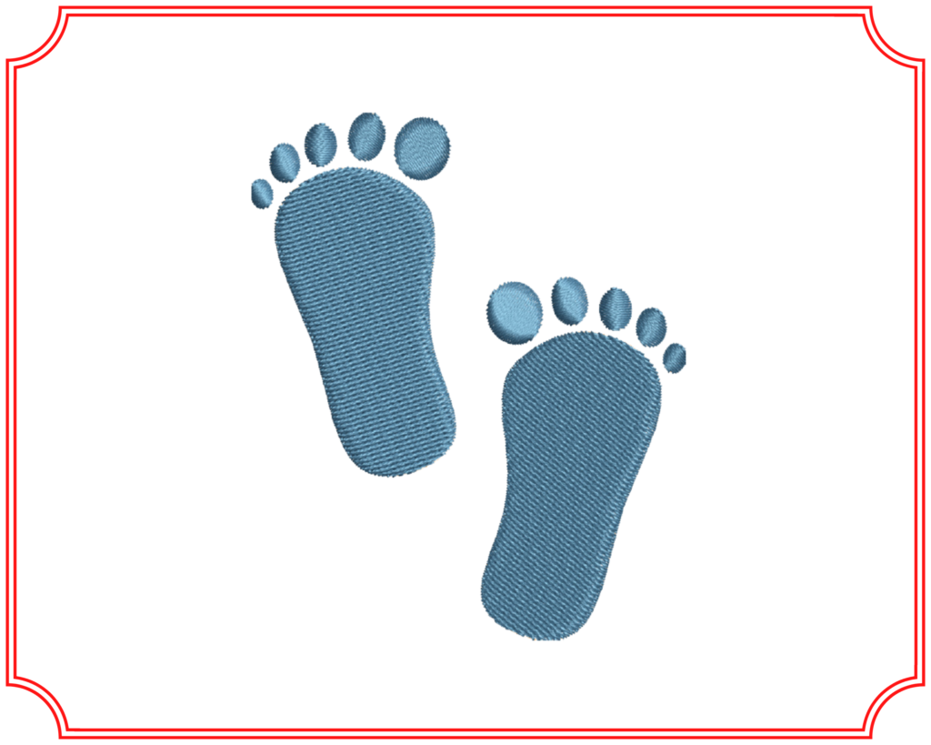 baby feet machine embroidery design