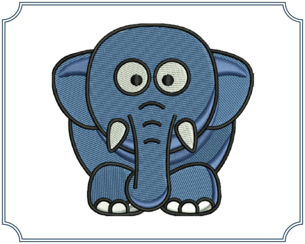 cute elephant machine embroidery design