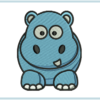 cute hippo machine embroidery design