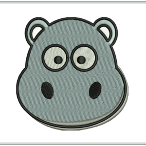 Cute Hippo Face Machine Embroidery Design
