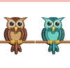 two owl machine embroidery design